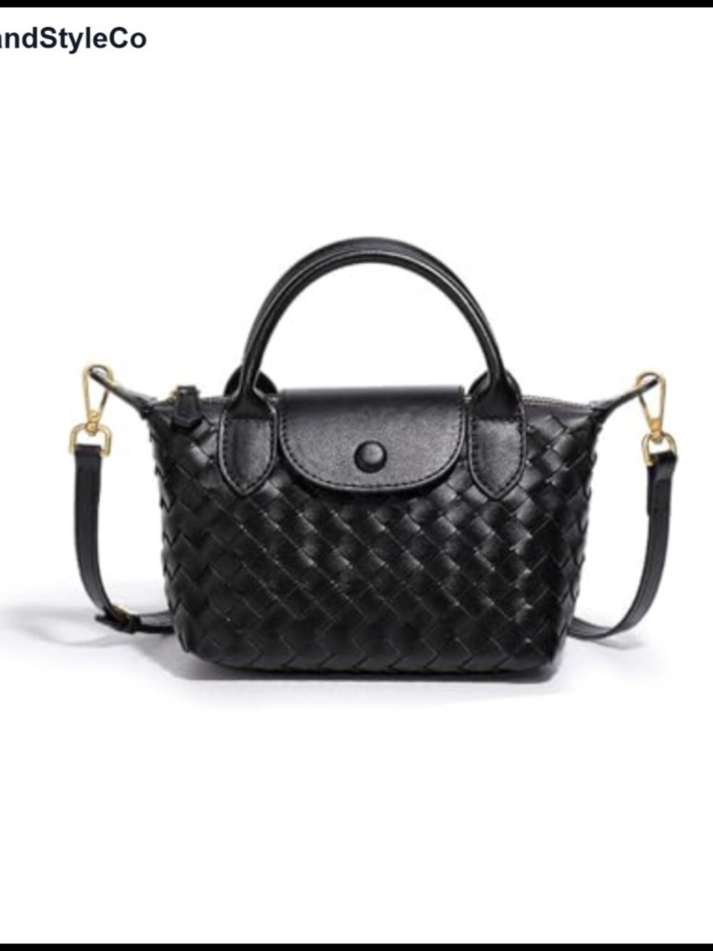 Small Braided Faux Leather Satchel Top Handle Handbag Mini Crossbody